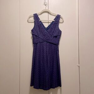 Nine West Sun A-line, Violet eyelet Dress - Size 4